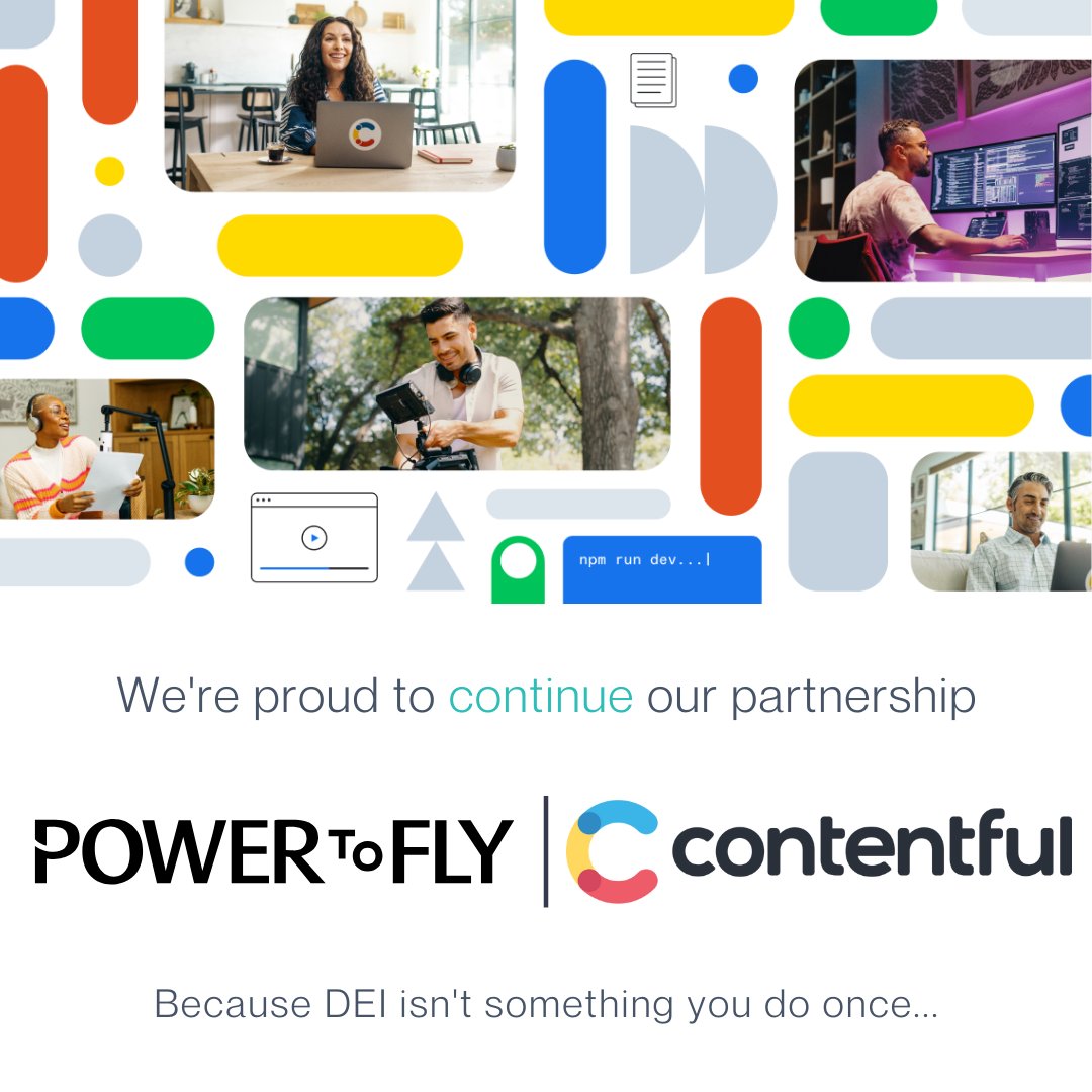 We're thrilled to continue our partnership with @contentful 🎊 Their intelligent composable platform unlocks all of an organization's digital content to deliver impactful experiences ⭐ Check their open jobs: bit.ly/4bAbum0 #GenerativeAI #IntelligenceDriven #PowerToFly
