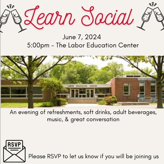 You're cordially invited to the @LearnRutgers labor social gathering 6/7 at 5pm at the Labor Ed Center in New Brunswick! All LEARN grads, students, instructors, and supporters are invited. @NJAFLCIO @AFTNJ @CWA_NJ @UAWregion9 @NASRCC_UBC @NJEA @IUOE825 docs.google.com/.../1FAIpQLSf9…