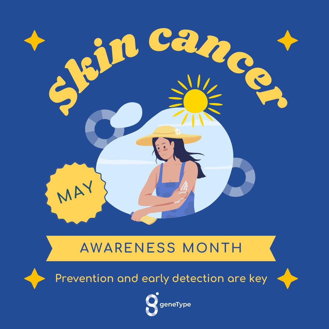 May is #SkinCancer Awareness Month. Encourage your patients to develop lifelong habits of sun exposure protection, skin self-exams and the benefits of early detection and risk assessment. Learn more: genetype.com/for-clinical-p… #KnowYourRisk