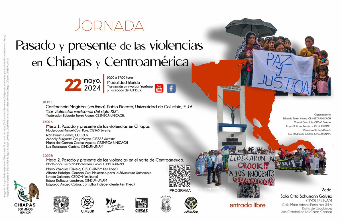 No, la violencia en #Chiapas no es un montaje. Es real y debemos hablar de ello. La próxima semana lo haremos en este evento híbrido en CIMSUR. #SCLC