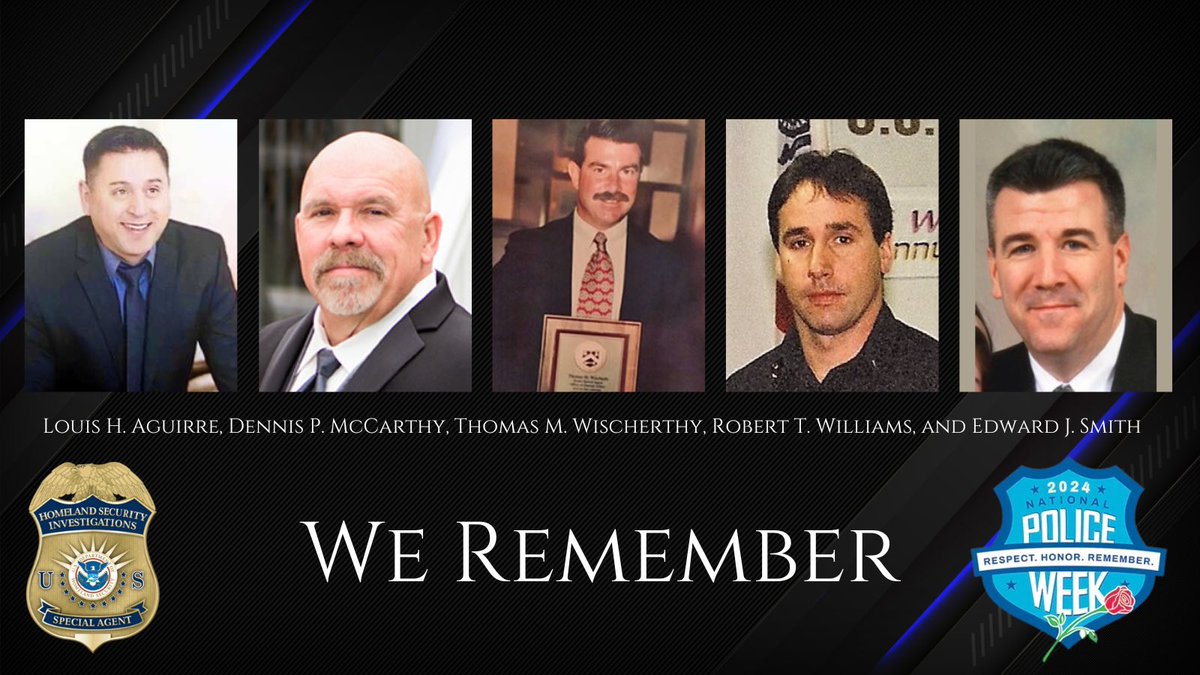 Today, #HSI Special Agent Robert C. Castioni, Jr. joined others in the Hall of Heroes. Like Special Agent Castioni, the Special Agents below all died from cancer directly linked to evidence recovery efforts following the 9/11 terrorist attacks. #PoliceWeek #WeRemember