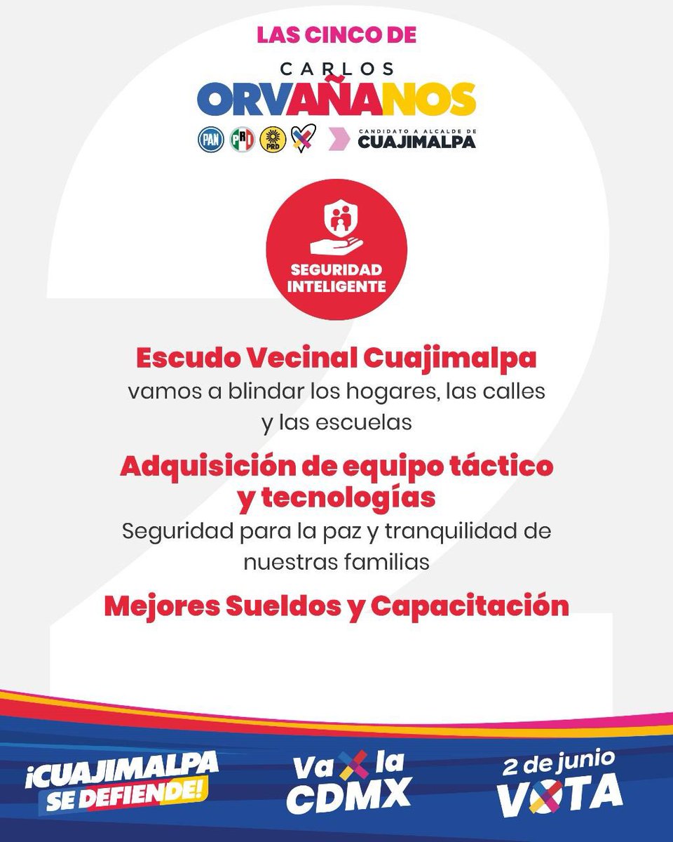 Junto a nuestro próximo Jefe de Gobierno @STaboadaMx implementaremos el programa #BlindarCuajimalpa. Nuestras acciones serán: el escudo vecinal, mejora de sueldos y capacitaciones de policías. 👮🏻‍♀️🚨 #YaSeVan #CuajimalpaSeDefiende