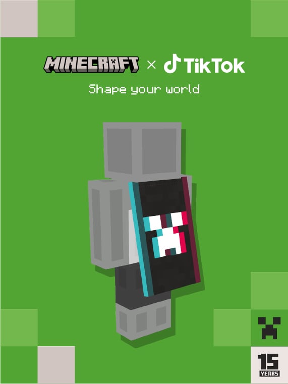 @Minecraft, please let me offer our followers on @tiktok_us the opportunity to get the TikTok #Cape!!!

We GO LIVE every weekday around Noon(ish)! @marriedinminecraft over there!!

#Happy15th #HappyBirthdayMinecraft #MiM