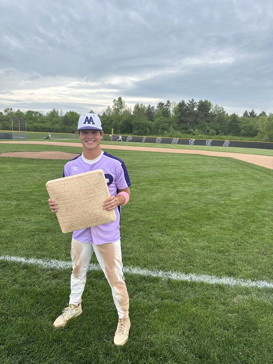 Congratulations to senior Lleyton Lage for breaking Ann Arbor Pioneer’s all time career stolen base record with 64 (and counting)!!