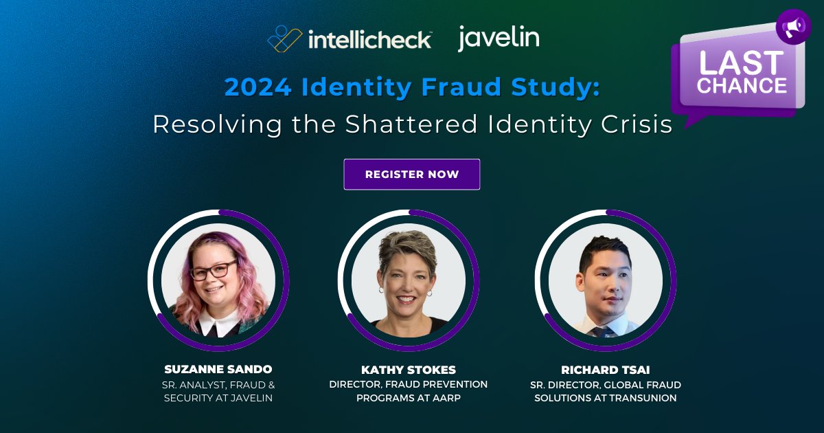 ⚠️ Last call to join us at Javelin’s 2024 Identity Fraud Study webinar this Thursday, May 16th! Register now to enhance your fraud prevention tactics! ➡️ okt.to/CqkKtX