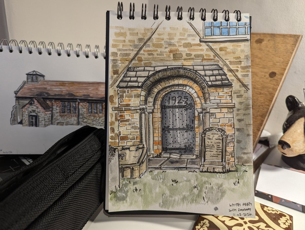 Watercolour sketch of St Mary's church in Whitby (North Yorks) on Saturday last week.