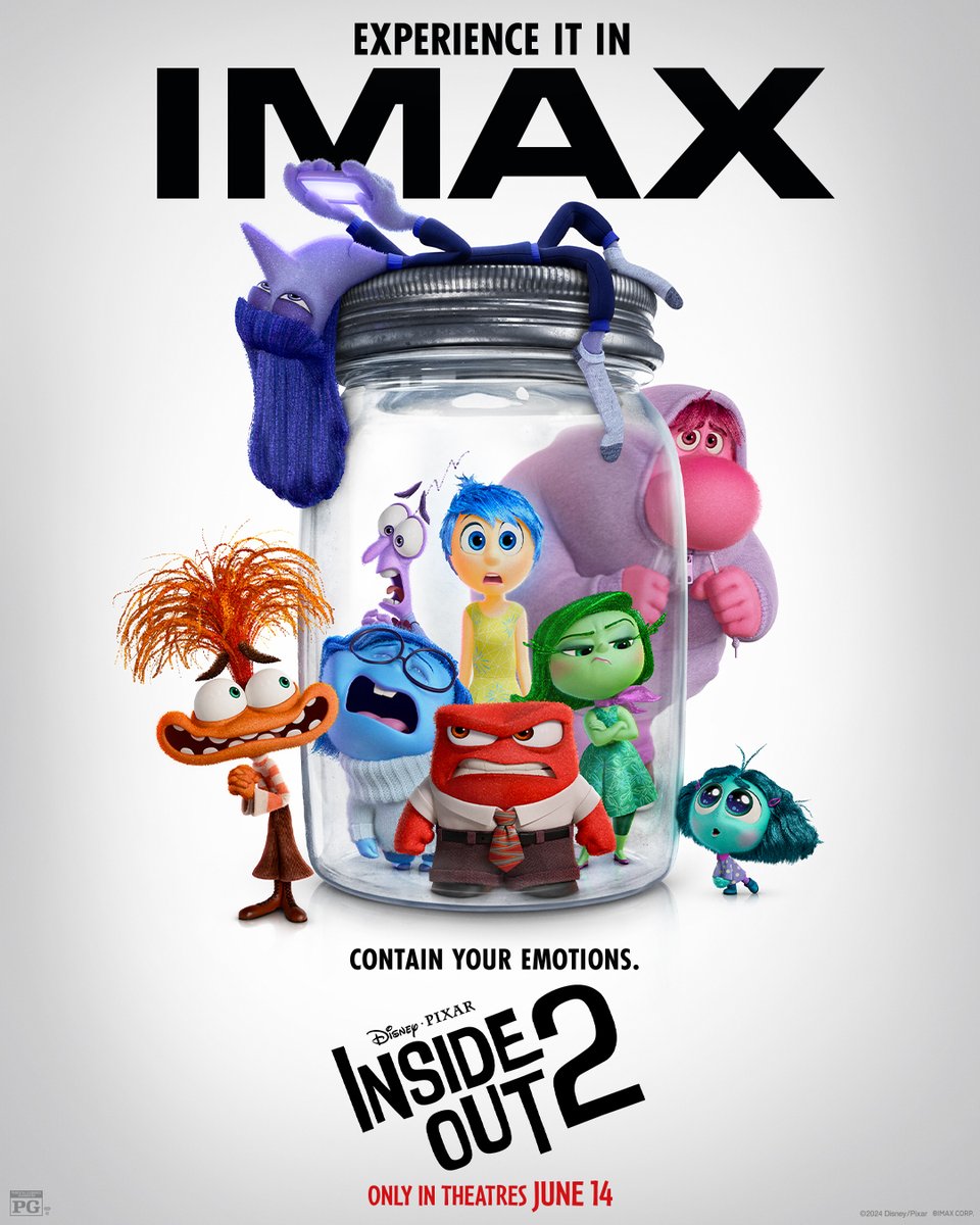 'CONTAIN YOUR EMOTIONS' JUST IN: Brand-new IMAX poster for Disney-Pixar's #InsideOut2. Opens June 14 in theaters (US) and June 12 in PH.