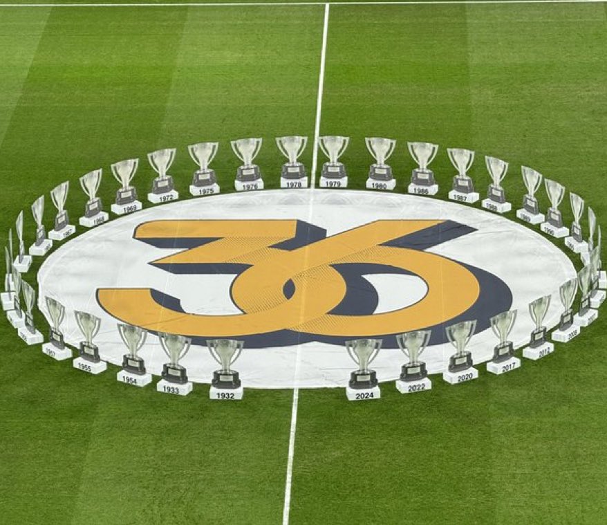 🚨 Real Madrid’s 36 La Liga titles on display.