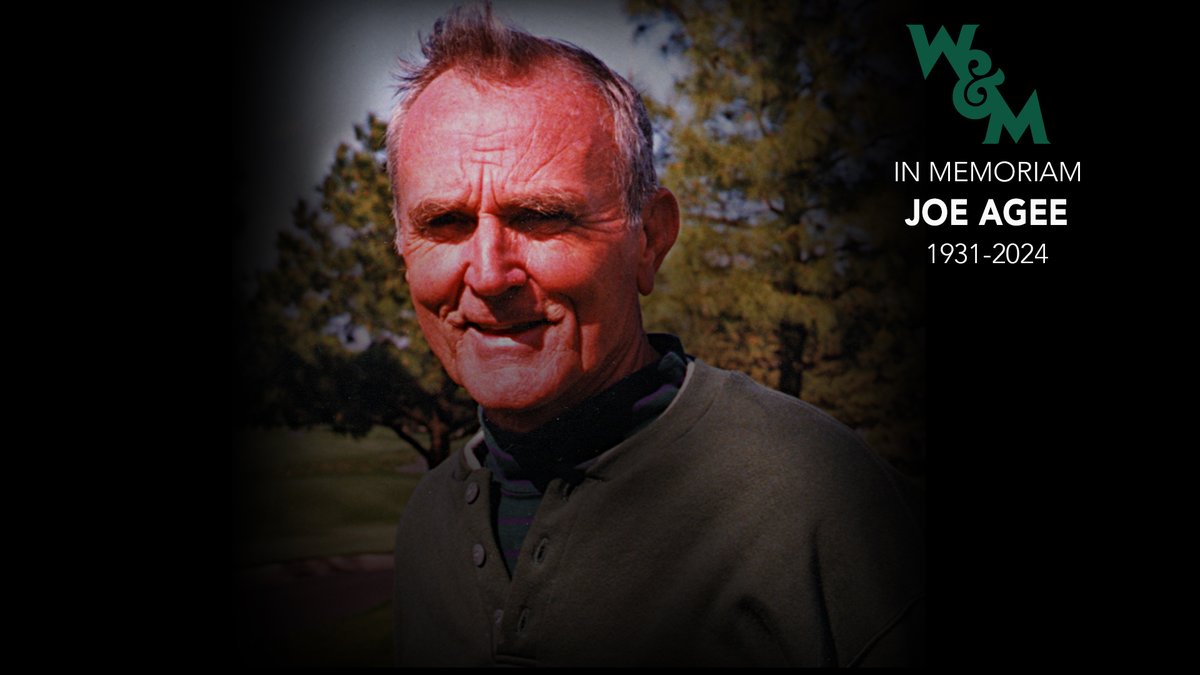 W&M mourns of the loss of Hall of Famer Joe Agee 📰 go.wm.edu/7Sn0gK 𝗖𝗲𝗹𝗲𝗯𝗿𝗮𝘁𝗶𝗼𝗻 𝗼𝗳 𝗟𝗶𝗳𝗲 🗓 Sunday 📍 Colonial Heritage Clubhouse 🕗 3-7 PM