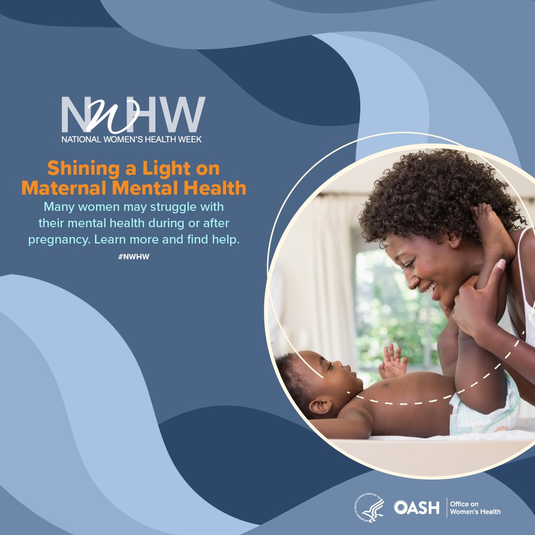 1 in 5 women experience mental health issues during pregnancy or during the first year after giving birth. Explore this essential resource from @womenshealth about maternal mental health and well-being: womenshealth.gov/nwhw/day-3-shi… #MaternalMentalHealth #NWHW