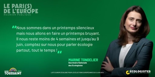 . @marinetondelier : 'Revendiquons-le : le bilan des Eurodéputé.e.s écologistes est excellent, notre programme est solide.' #LeParisdelEurope #Europeenes2024