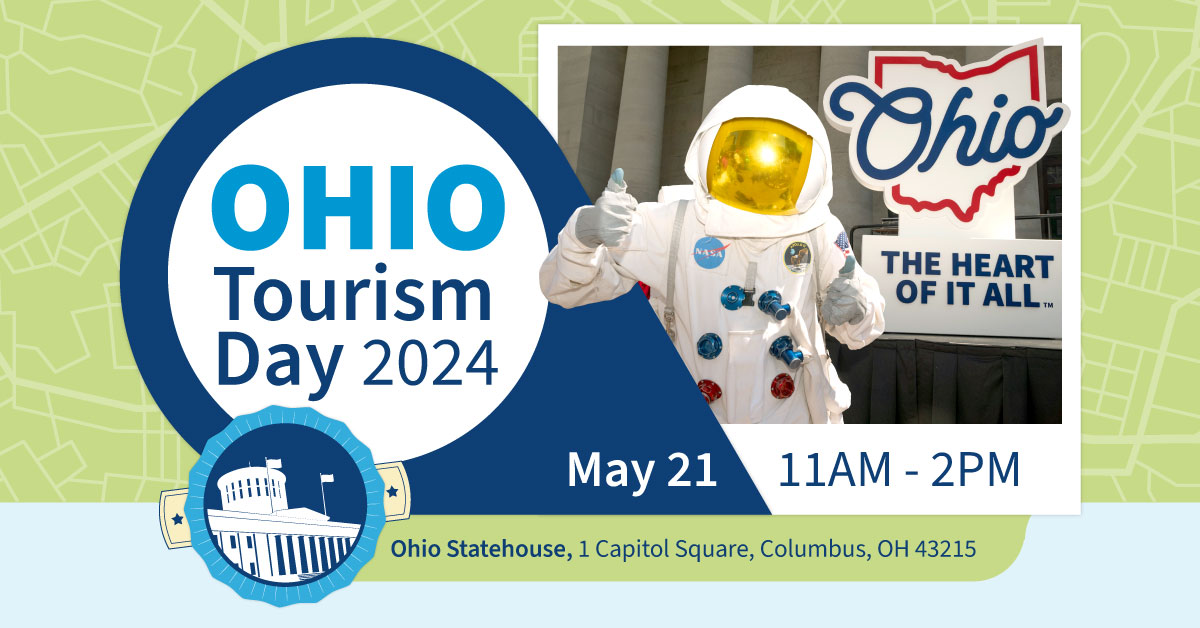 We are one week away from #OhioTourismDay! ❤️ 💙 🎢 Destinations 🌮 Food Trucks 🎤 Live Entertainment Join us to plan your next Ohio adventure and celebrate all things Ohio tourism! RSVP at bit.ly/44GOPSM #OhioTheHeartofitAll @OHHeartofitAll