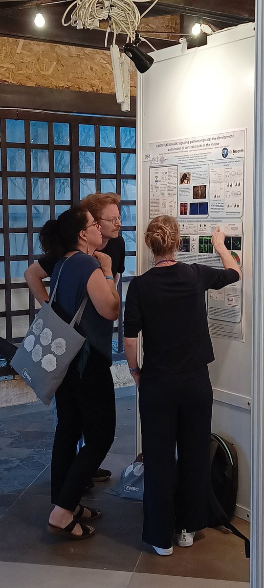 The best part of a conference is seeing lab members giving their take on their hard work and discussing ideas and hypotheses. Here's Géraldine at the #EMBO meeting in Fodele. First time at such a select conference, and she did great #proudPI