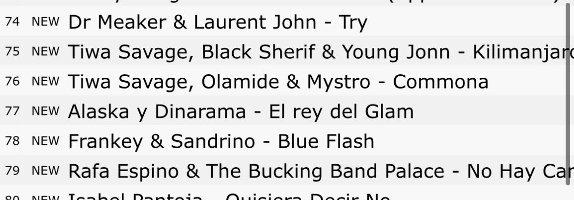 🚨Two songs from @TiwaSavage WAG soundtrack, 'Kilimanjaro' featuring Black Sheriff and Young Jon, and 'Commona' featuring Olamide and Mystro, have made their debut on the Spain 🇪🇸 iTunes Top Songs chart at #75 and #76 respectively. Keep streaming: music.empi.re/watergarri