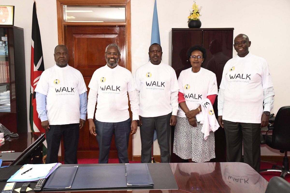 Earlier today, our Vice Chancellor Prof. Stephen Kiama and members of the Executive Committee of UoN Alumni led by Prof. Julius Mwabora had a pow wow about the upcoming Inaugural Alumni Association Walk scheduled to take place on June 8, 2024. Dial *487*28# to register #UONAAwalk