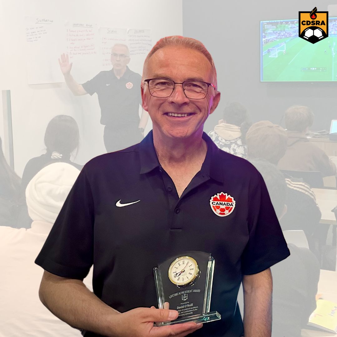 The Calgary District Soccer Referees Association (CDSRA) is pleased to announce that David O'Neill, Alberta Soccer Manager of Referees, has been honoured with its inaugural CDSRA Lifetime Achievement Award.

To learn more, visit buff.ly/4bhXg9I

#calgarysoccer #referees