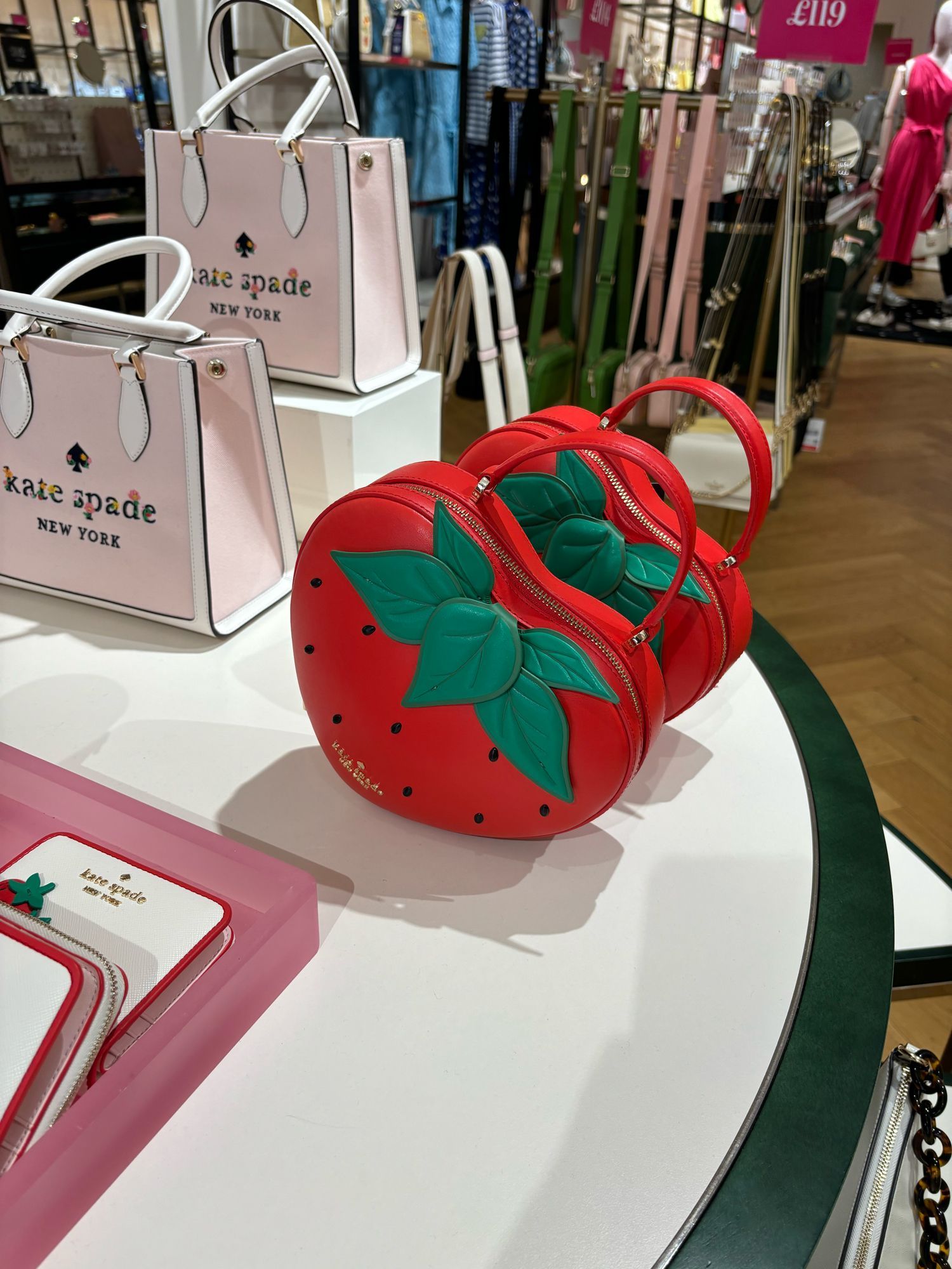 ellie on X Kate Spade strawberry bag in all her glory she didn t make it home with me https t xSErez01XU X