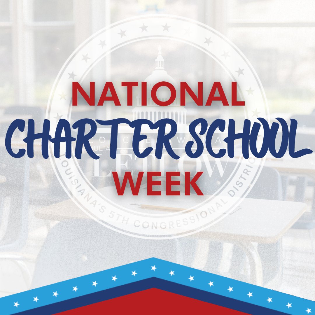 This week is #NationalCharterSchoolWeek. I am, and always will be, a proud supporter of charter schools. They offer unique and personalized education experiences for every child, and open up a whole new world of learning opportunities. Louisiana is home to so many wonderful