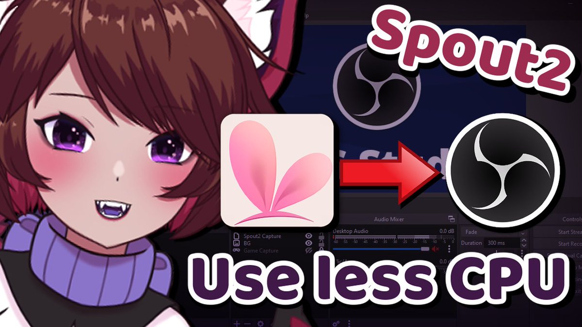 Here's your friendly reminder that you should be using Spout2 to capture your #Vtuber Model in OBS/Streamlabs! Less CPU usage, no more menu popping up during stream! 🔗Below!