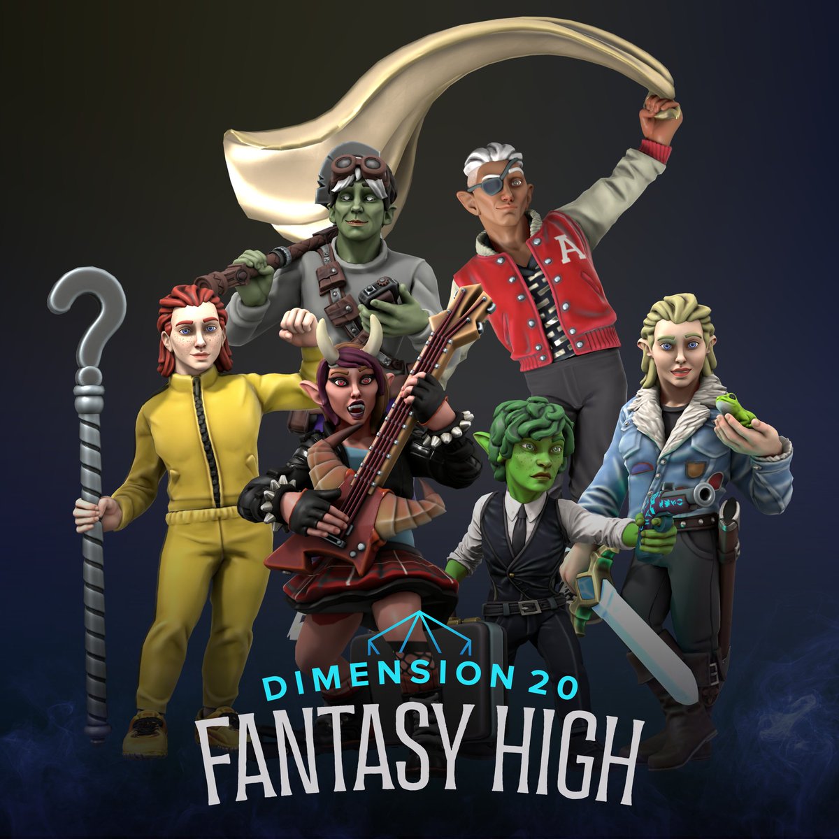 HOOT! GROWL! Our pals at @HeroForgeMinis have added a number of Fantasy High-inspired items to help you recreate the Bad Kids yourselves, or to help make your own Aguefort Adventuring Academy student! ⚔️ heroforge.com/fantasyhigh