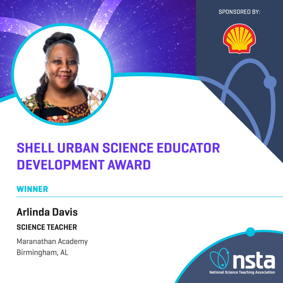 Join #NSTA in celebrating the Shell Urban Science Educator Development Award Winners! The award celebrates diverse educators in pursuit of professional development and serves to increase the science educator talent pool of minority educators. Congrats to all winners and nominees!
