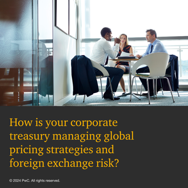 Is your corporate treasury keeping pace with your international expansion? A strategic treasury function can provide insights into partnerships & powerful pricing frameworks that boost sales & profitability. Take your treasury department to the next level. pwc.to/3wqQAXL