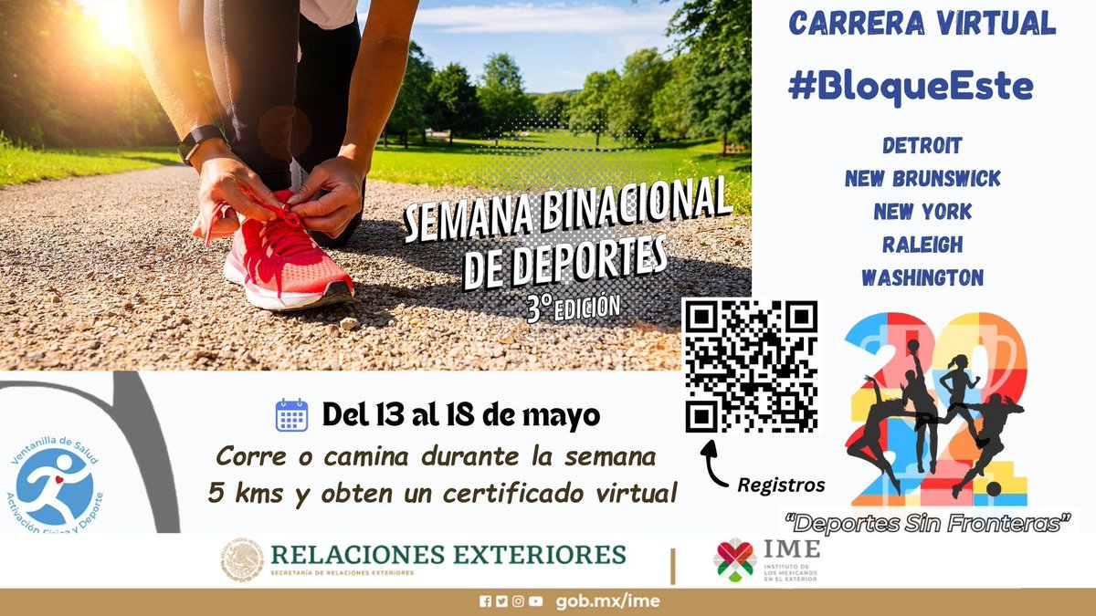 🏃‍♀️🏁 Aún puedes registrarte y participar en la carrera virtual de 5 kms. ¡Escanea el código QR para registrarte! 📸 #SBD2024 #IME