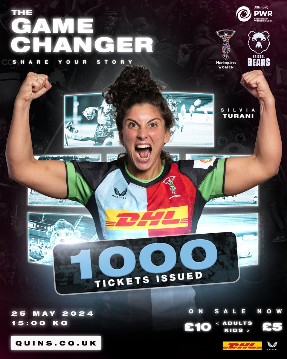 1️⃣0️⃣0️⃣0️⃣ tickets for #TheGameChanger 🤩 Secure your seat NOW for our biggest day of the season, as we welcome Bristol Bears to The Stoop 🐻 🎟️ eticketing.co.uk/harlequins #COYQ #ShareYourStory