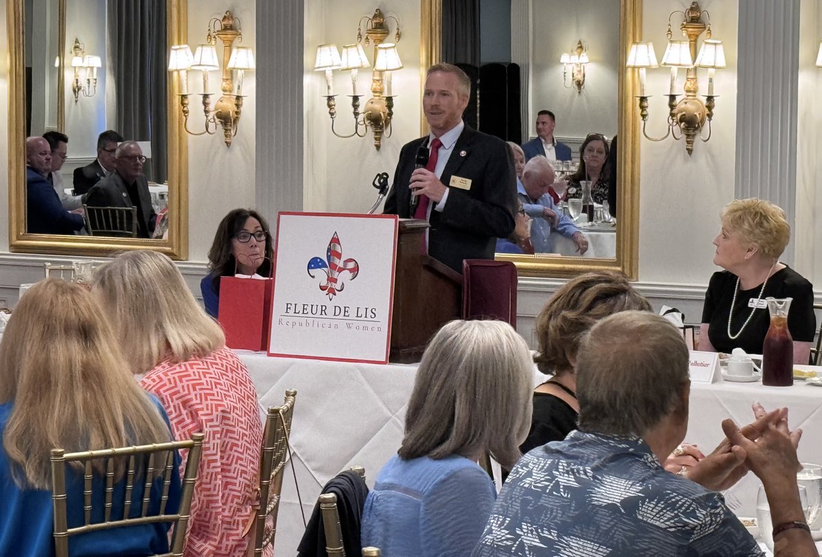 Last Week: Chairman Derek Babcock made a trip to Lafayette to speak to the Fleur De Lis Republican Women about the future of the party and our goals for 2024.