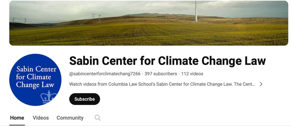 🎥 Want to get the latest deep dives on #climatelitigation and #energylaw? Check out our @YouTube channel and subscribe to stay updated with the #SabinCenter’s latest events and expert discussions. Don't miss out on key insights that shape our future 🌍⚖️buff.ly/3JJ6HD1
