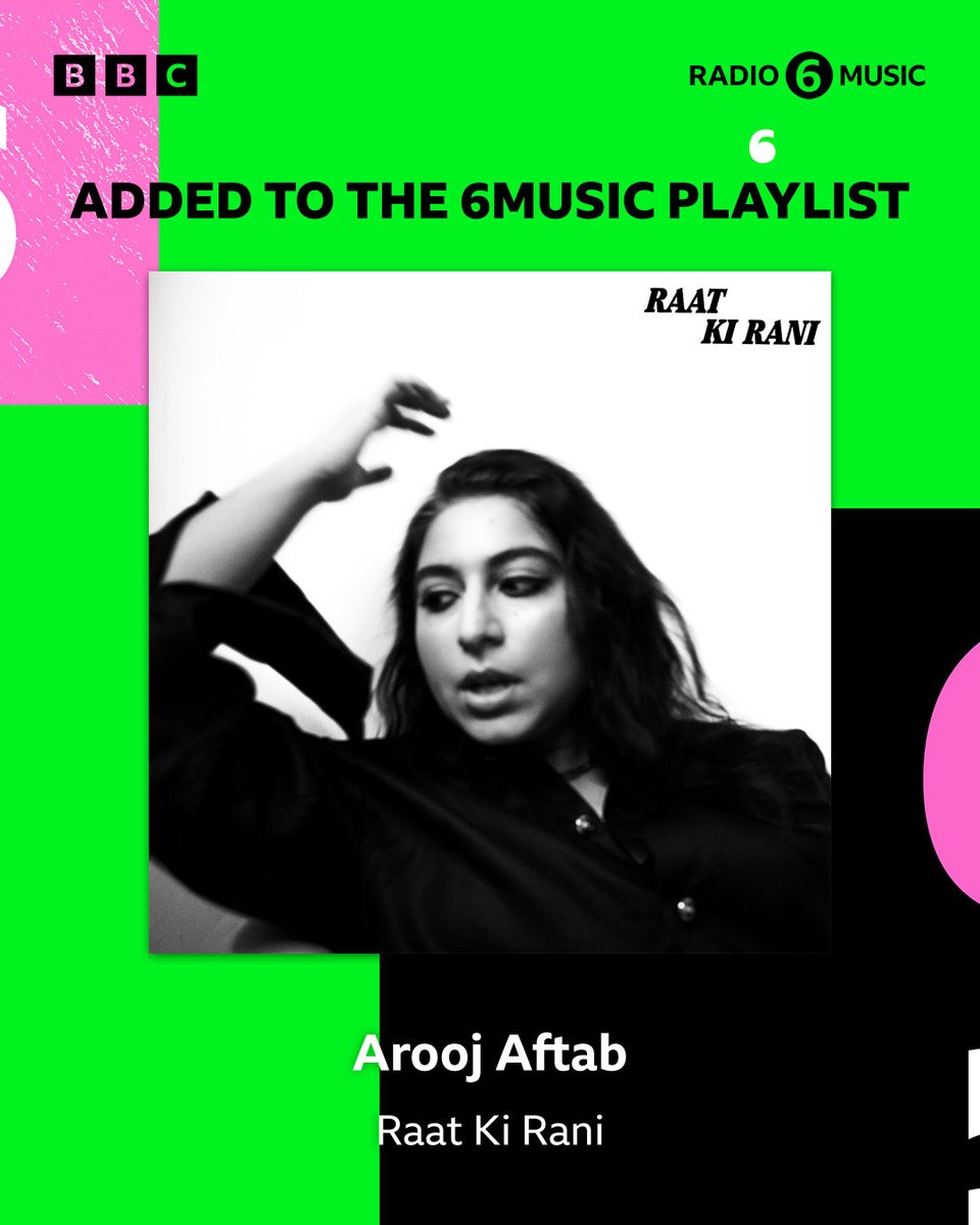 arooj aftab (@arooj_aftab) on Twitter photo Excited to share that 'Raat Ki Rani' from my new album Night Reign (out on 5/31) is on the <a href="/BBC6Music/">BBC Radio 6 Music</a> playlist! Check out <a href="/BBCSounds/">BBC Sounds</a> this week to give it a listen. Excited to share that 'Raat Ki Rani' from my new album Night Reign (out on 5/31) is on the <a href="/BBC6Music/">BBC Radio 6 Music</a> playlist! Check out <a href="/BBCSounds/">BBC Sounds</a> this week to give it a listen.