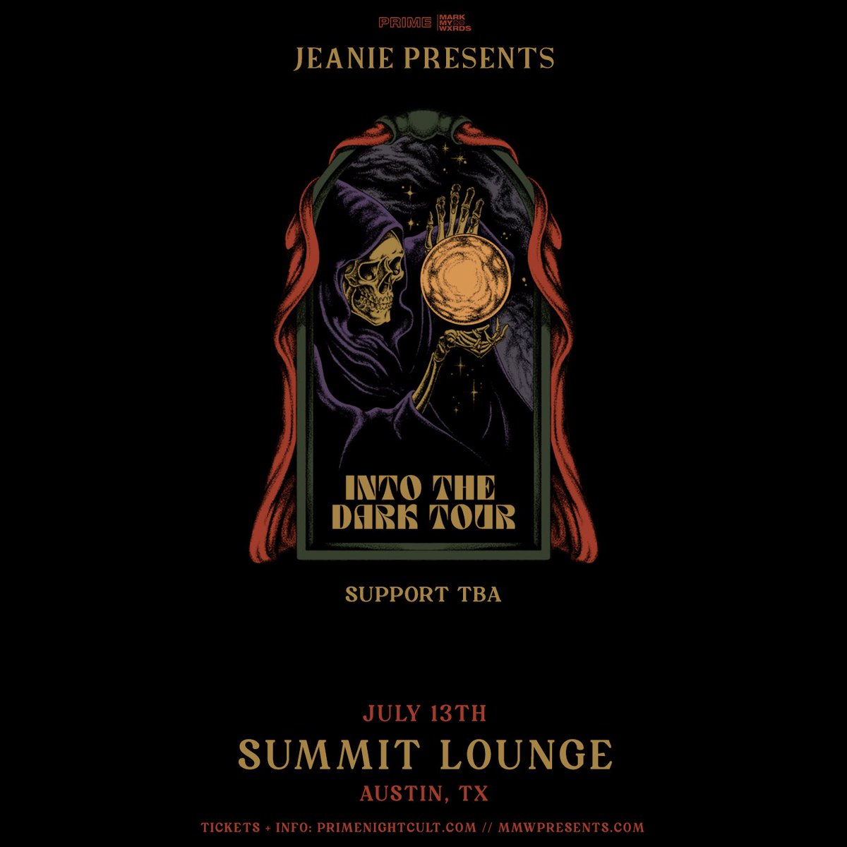 📢 2 months away Austin!🚨

@jeaniesounds is bringing the Into The Dark Tour to @SummitAustin on 7/13❗️ Stay tuned for more TBA! 🔊

18+ | Doors: 9pm

🎟️🔗 👉 @PRIMENIGHTCULT | MMWpresents.com