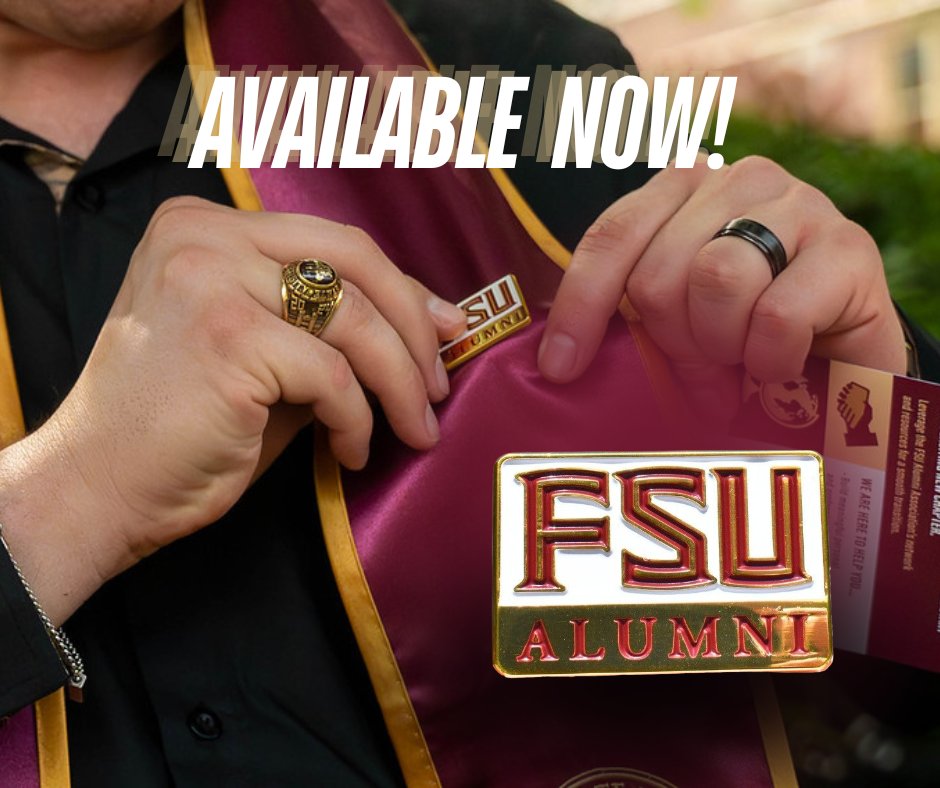 Our FSU Alumni lapel pins are now available for purchase! Show your alumni pride and support the FSU Alumni Association. Every pin purchase contributes to the Seminoles Forever Fund. 🌟 Get yours today at: gonol.es/FSUPin