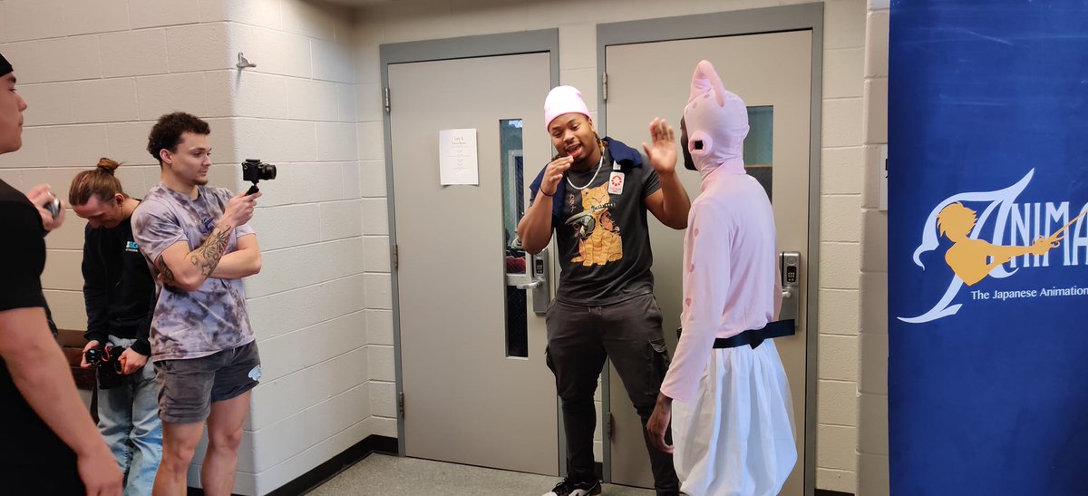 That time I was interviewed by national Champs, Kris Jenkins and Roman Wilson while wearing a Majin Buu outfit and having no idea who they were. 💀