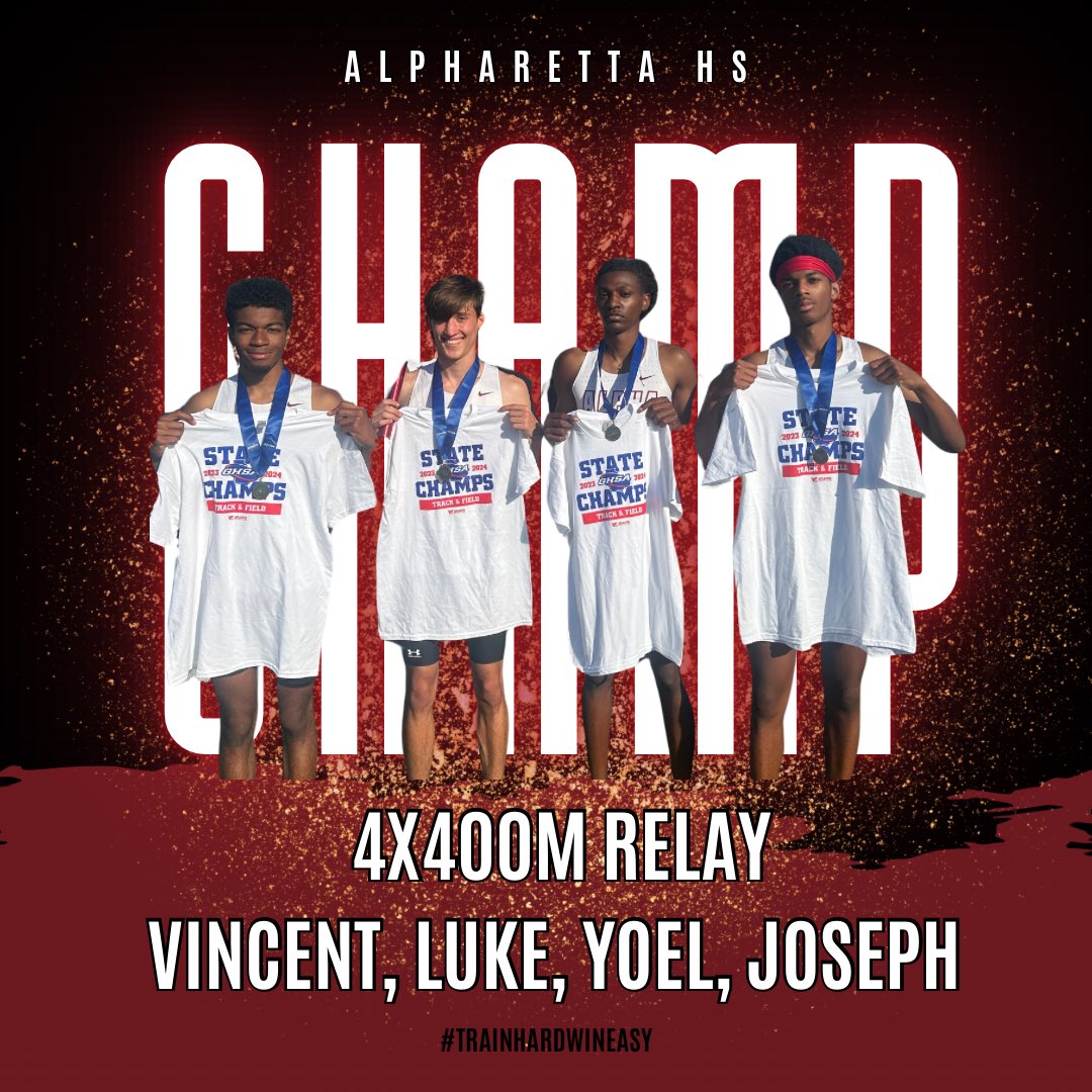 AHSTrackField's tweet image. Boy’s 4x400m Relay—Vincent Nnanna, Luke Roner, Yoel Glover, &amp;amp; Joseph Williams—STATE CHAMPS🥇@ GHSA 6A State Championship! 

@coachAj_m @RaiderSport
