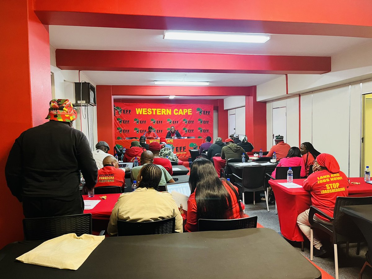 ♦️15 Days To Go♦️

EFF Cape Metro RETF led by Regional Convener Unathi Ntame, alongside Regional Coordinator Ntsikelelo Tyandela is currently holding its weekly reporting meeting ahead of the NPEs. 

#VoteEFF29May2024 #VoteEFF2024