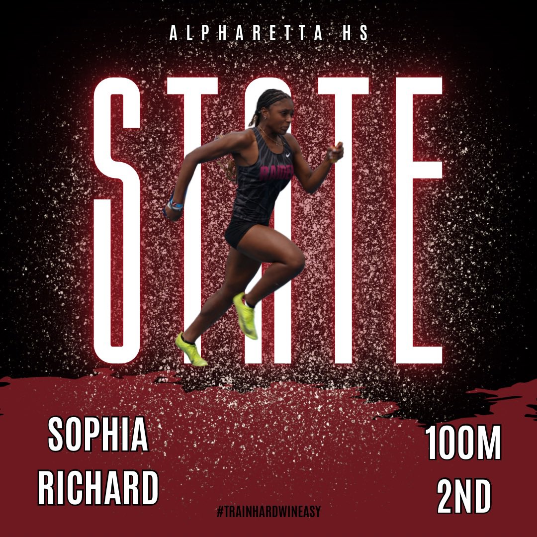 AHSTrackField's tweet image. 💥Sophia Richard (Sr)💥
6A 100m Runner-Up🥈
6A 200m 4th place

@RaiderSport @coachAj_m