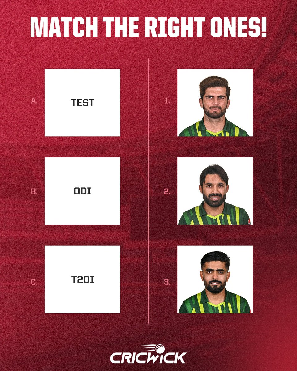 Match Pakistan's Big 3 with their best-suited format 🙌