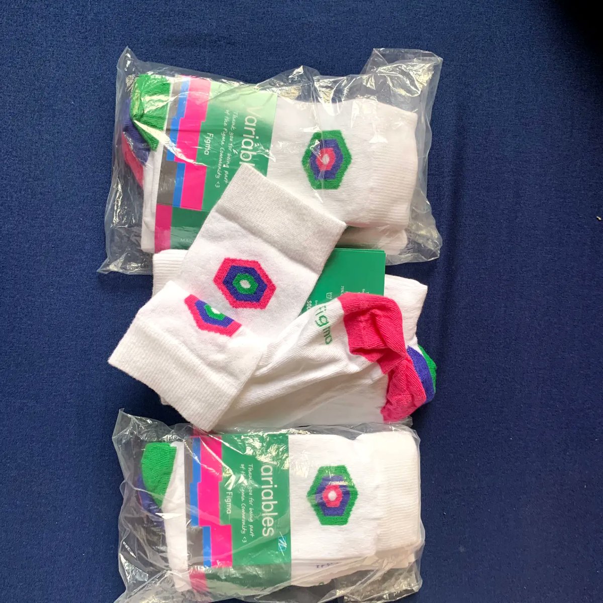 Variable socks from Figma Some of these will be worn by lucky community members of Friends of Figma Osogbo @fof_osogbo #variables #fofosogbo #figma