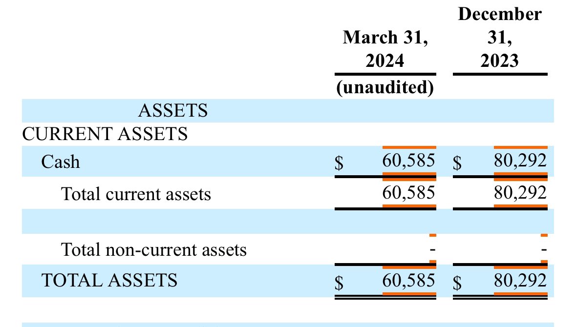 $SRNW 2024 first Quarter 10Q is out. 

Highlights:

1- $61k cash / No debt / Clean
2- 4m warrants issued at 30c &amp; 50c
3- GS holding all his personal shares
sec.gov/ix?doc=/Archiv…