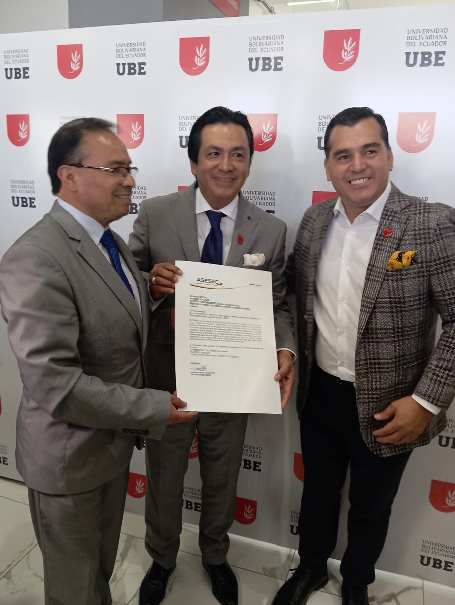 Un nuevo paso para construir un mejor 🇪🇨,  hoy recibimos el nombramiento para que <a href="/UbeEcuador/">UBE | Universidad Bolivariana Del Ecuador</a> en representación de las universidades particulares sea miembro del CONEIN - Consejo Nacional de Competitividad, Emprendimiento e Innovación. Seguimos cosechando éxitos!