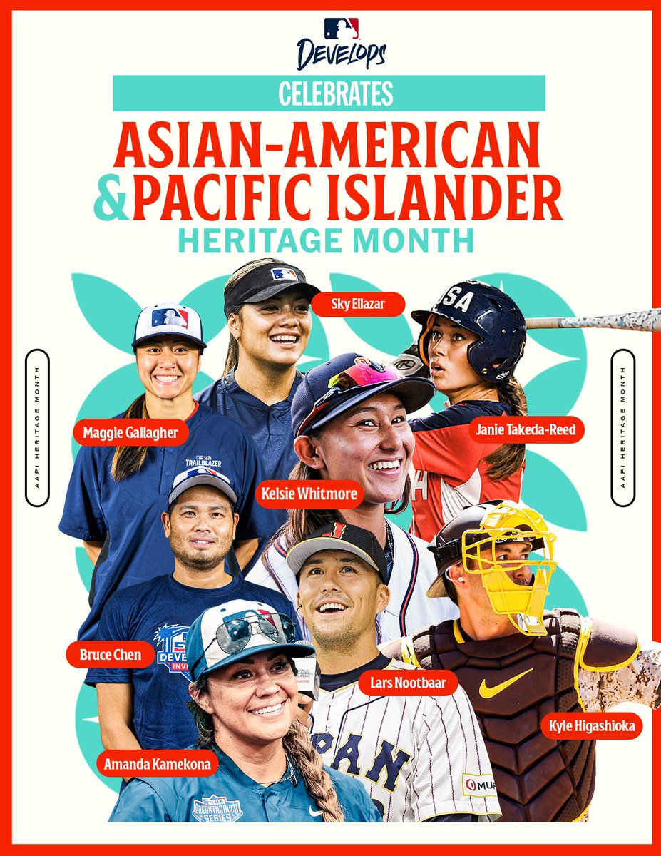 We are proud to celebrate Asian-American and Pacific Islander Heritage Month & the MLB Develops coaches and alumni from the AAPI community who contribute to our great games!  #AAPIHeritageMonth ❤️⚾️🥎