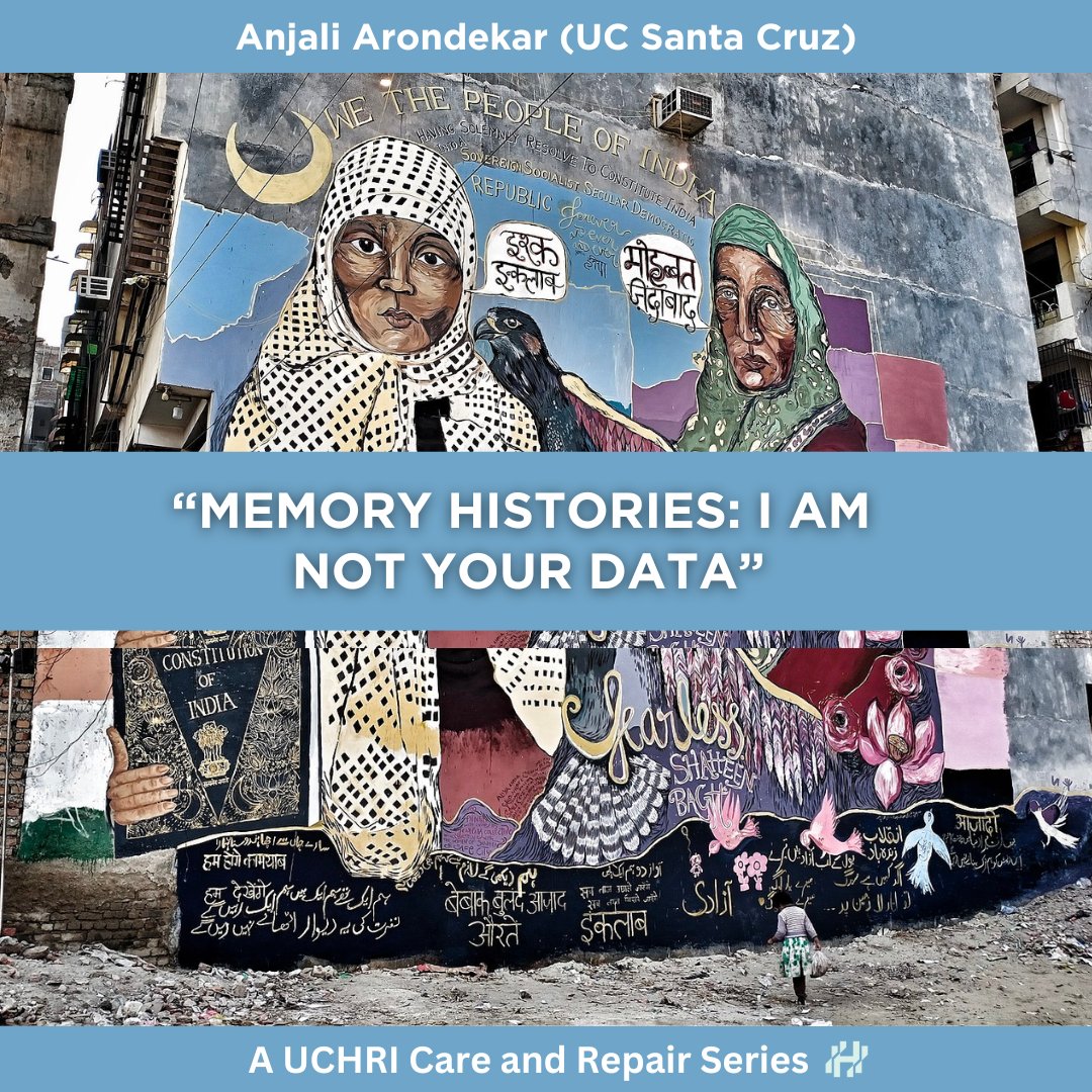 “I am not your data. I am abundant.” Explore this reflection on memory histories by @anjaliarondekar, excerpted from her recent book from @DukePress. Part of UCHRI's Foundry series on Care & Repair. uchri.org/foundry/memory…