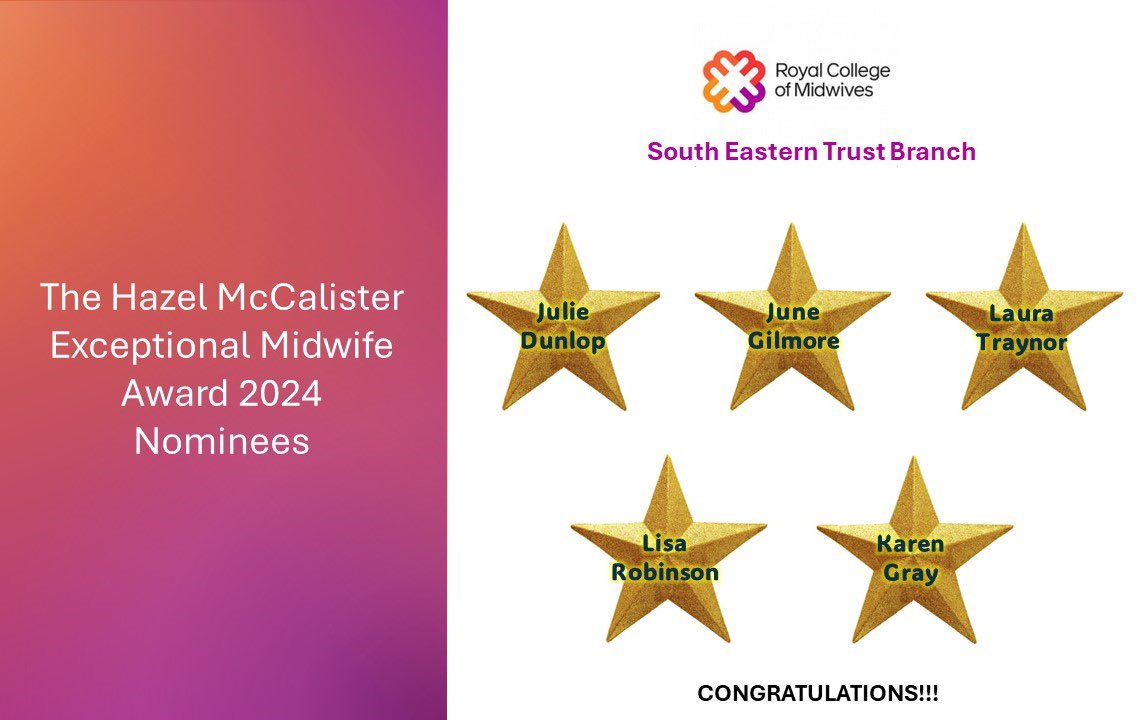 One day to go until we find out the winner of our prestigious Hazel McCalister Exceptional Midwife Award 🏆🌟 See you tomorrow from 12 noon on the UHM 1st floor foyer for treats & the big announcement! 🍰☕️🧁 @setrust @RcmNi @BossGSD @HannahMcCauley1 @mckevitt_sarah @Patton_J911