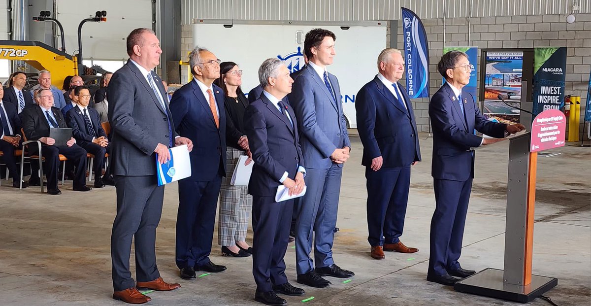 A big announcement today for #Niagara! The Ontario EV Battery Separator Plant in @PortColborne is scheduled to be established in October 2024! This investment represents a significant milestone— the largest single investment in Canada's auto sector history. Honda's