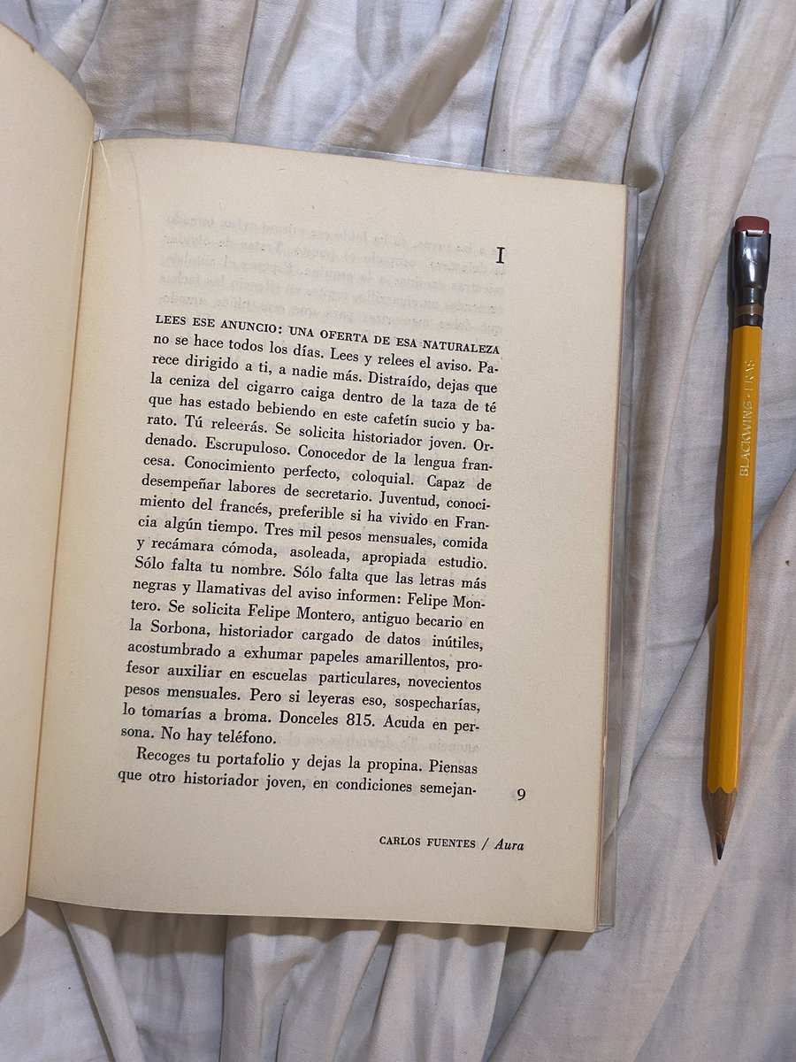 “Aura”, de Carlos Fuentes. Primera edición.