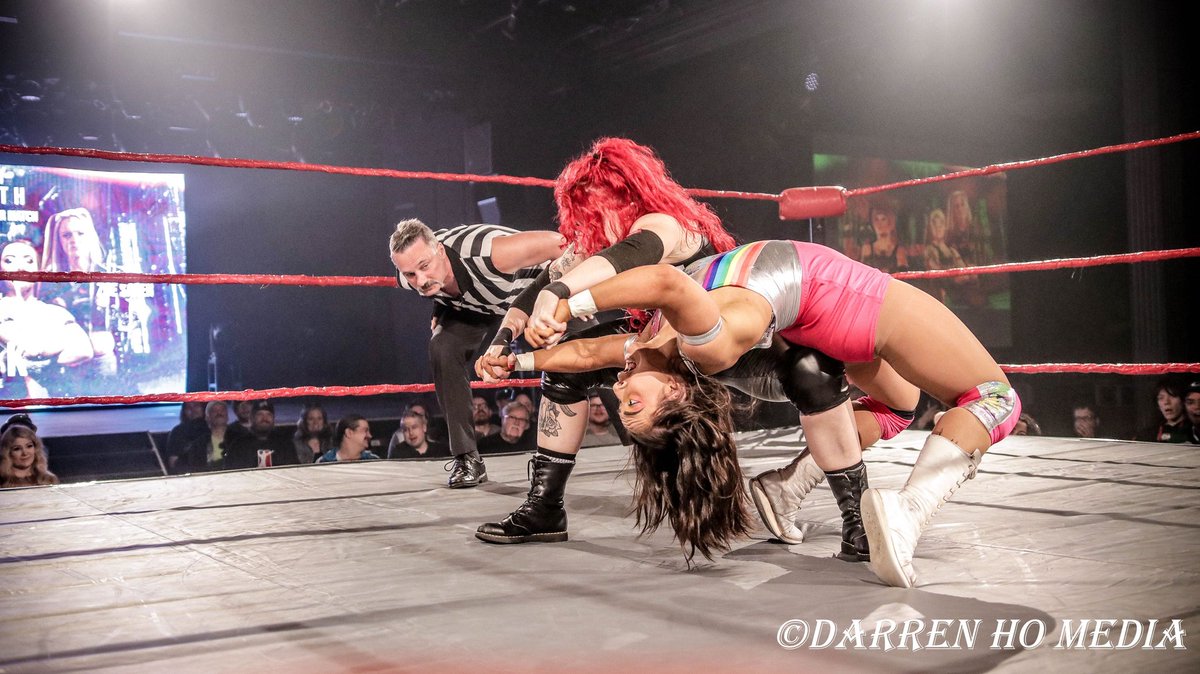 @JodyThreat vs. @SagerZoe vs. @amiraiswrestler vs. @nmatthewsninja at @NEWWrestlingInc in Vancouver, BC at the @commodorevcr on May 10, 2024. (1/3) #NationExtremeWrestling #NEWDark #prowrestlingphotography #independentwrestling #prowrestling #professionalwrestling #wrestling