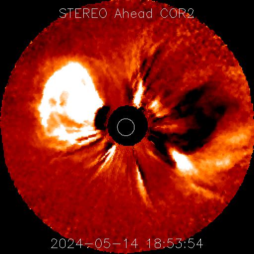 While the X8.7 solar flare is a headline grabbing event as it is the strongest solar flare of the current solar cycle thus far... based on STEREO A COR2 coronagraph imagery the resulting coronal mass ejection is likely not aimed at Earth.

The M4.4 solar flare that peaked not too