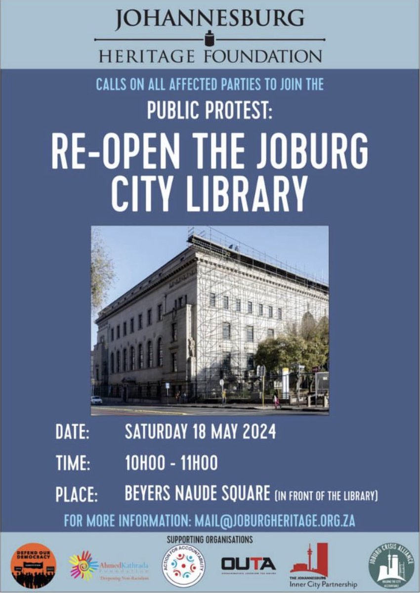 Dear Premier @Lesufi , I am sure you would also consider supporting the re-opening of the Johannesburg City Library. I would be happy to support the initiative financially. @menarsocial @CityofJoburgZA