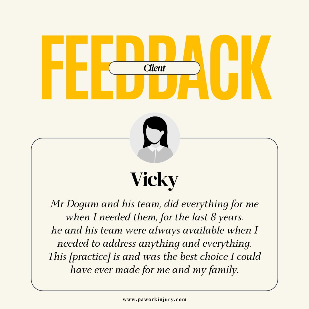 Happy #TestimonialTuesday everyone 📝 and special thanks to Vicky for the kind words, we appreciate all feedback from our clients! Give us a call at 215.587.8400 with any legal questions 🙂

#workerscomp #workerscompensation #injuredworker #legal #disability